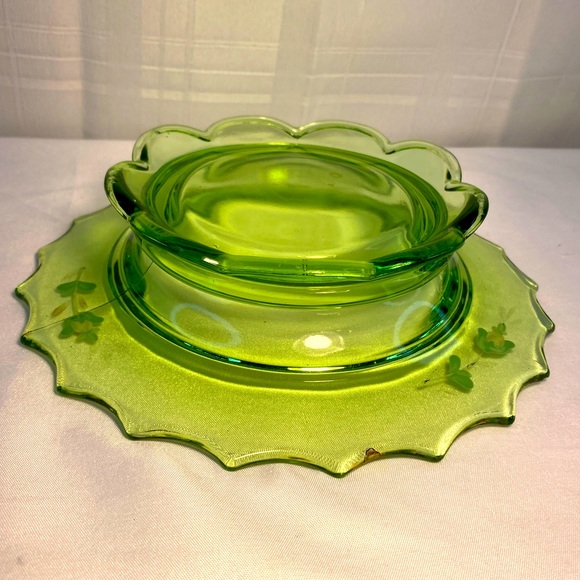 COPY - 1904 VOGUE ENAMELLED ROSES ROUND COVERED BUTTER DISH JEFFERSON GLASS COM… - Picture 11 of 14